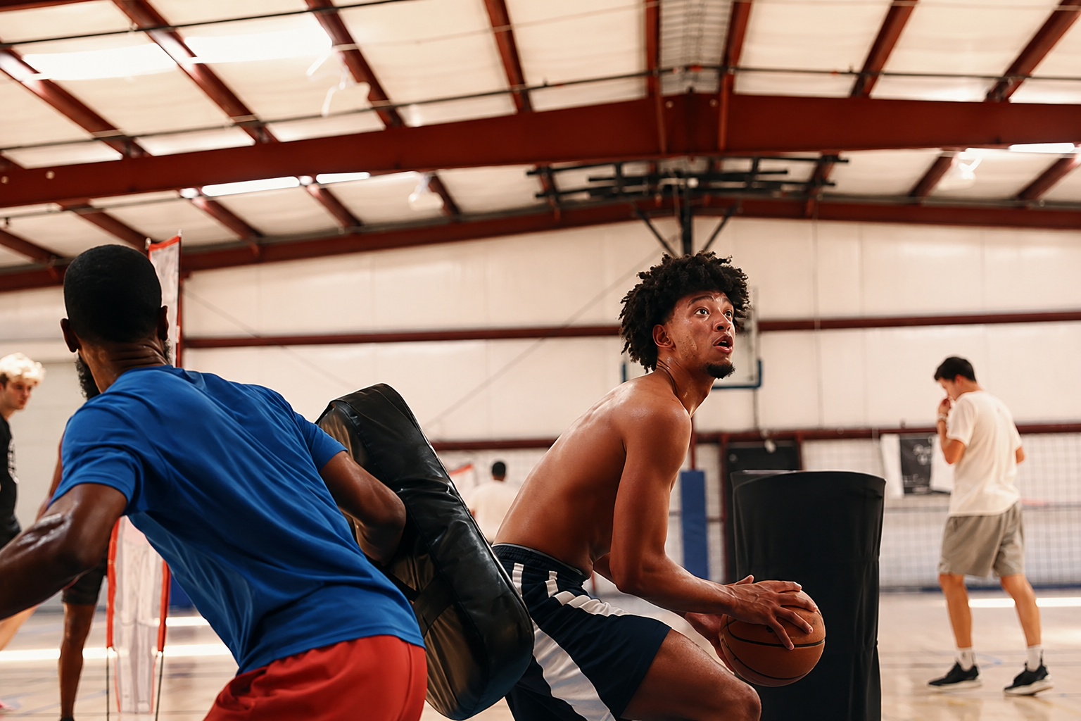 DBA coach working with a player in focused individual training